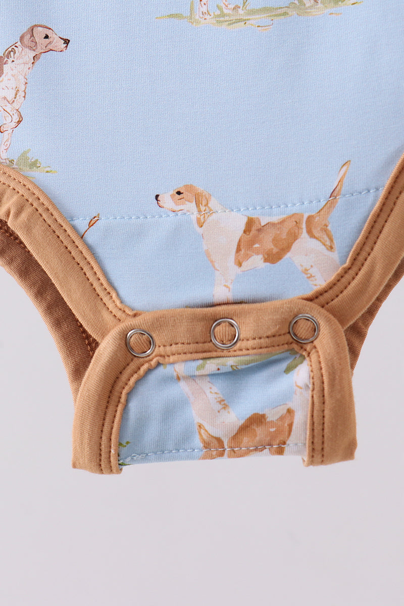 Blue puppy print bamboo bubble