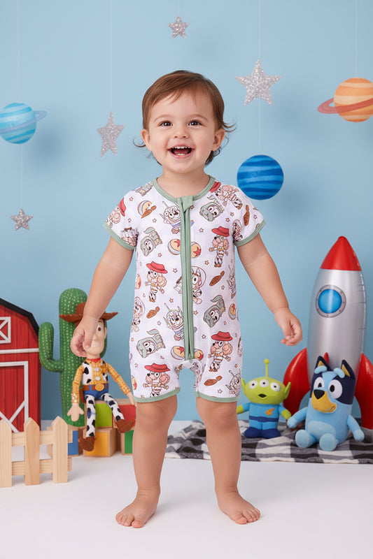 Sage character bamboo romper