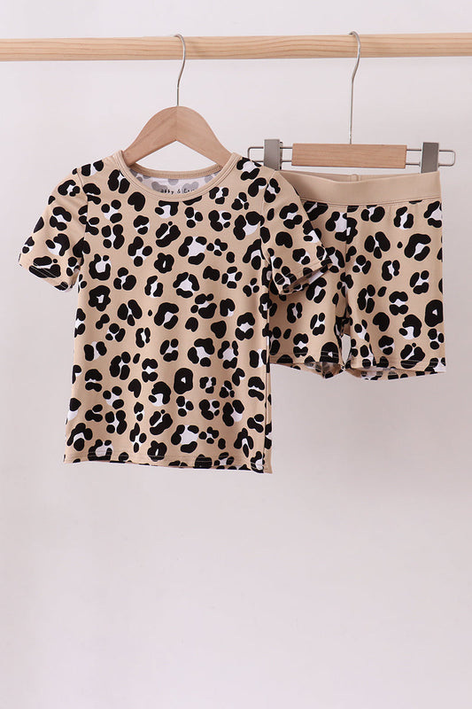 Leopard bamboo pajama set