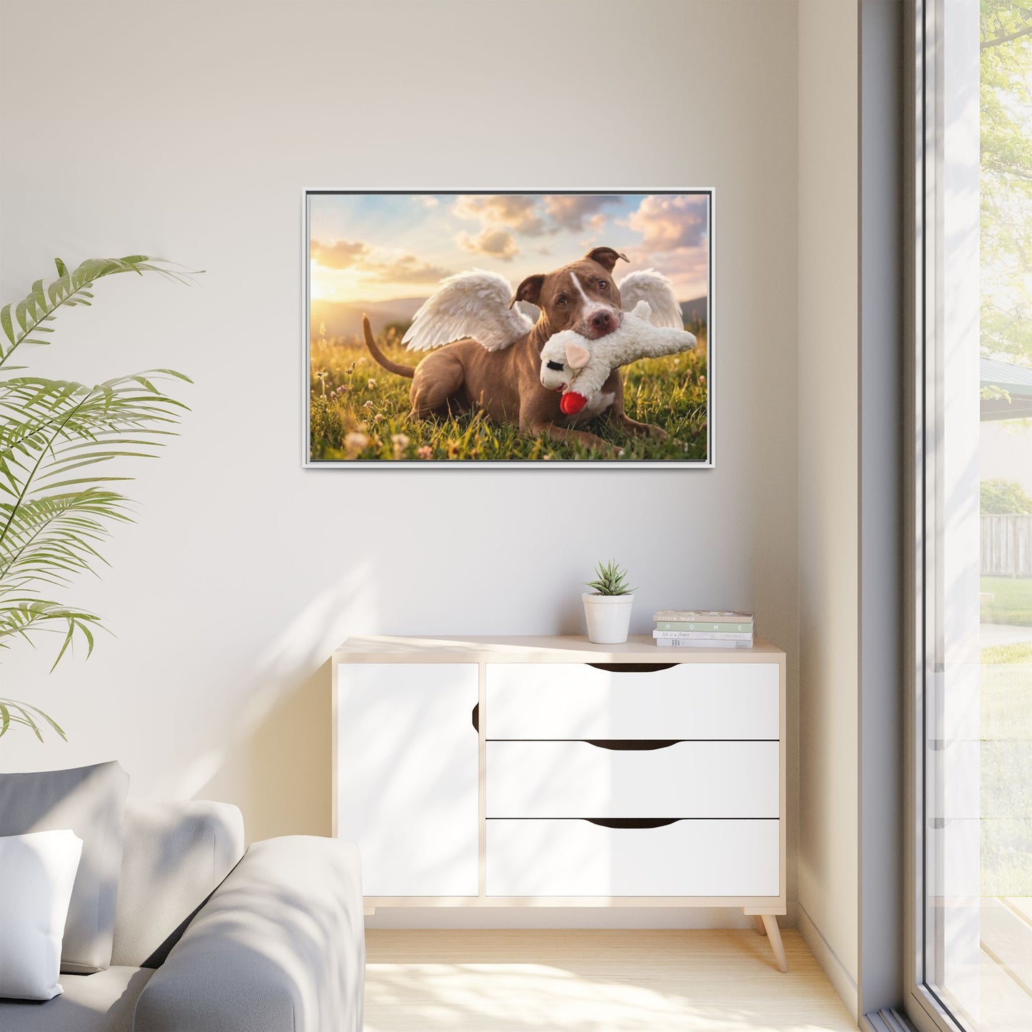 Memorial Pet Photo Canvas — Custom Framed Dog Tribute