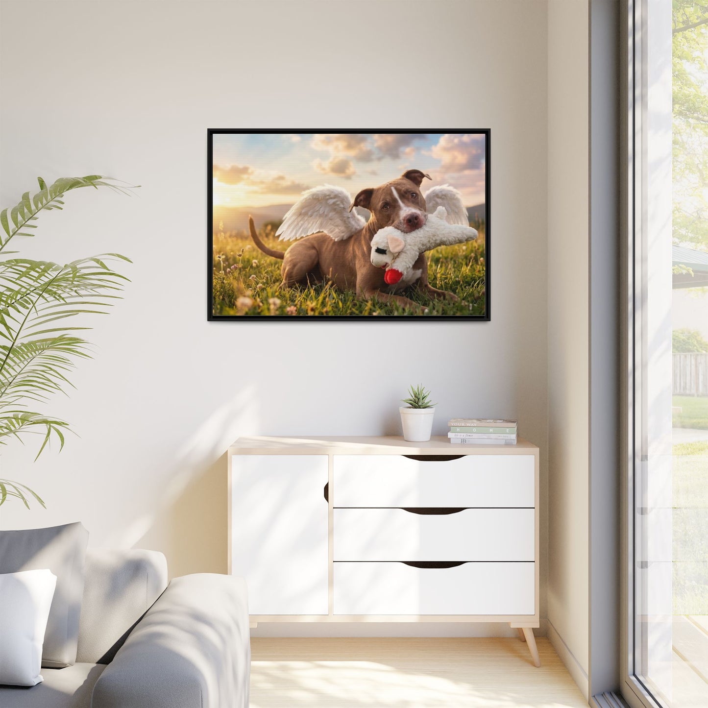 Memorial Pet Photo Canvas — Custom Framed Dog Tribute