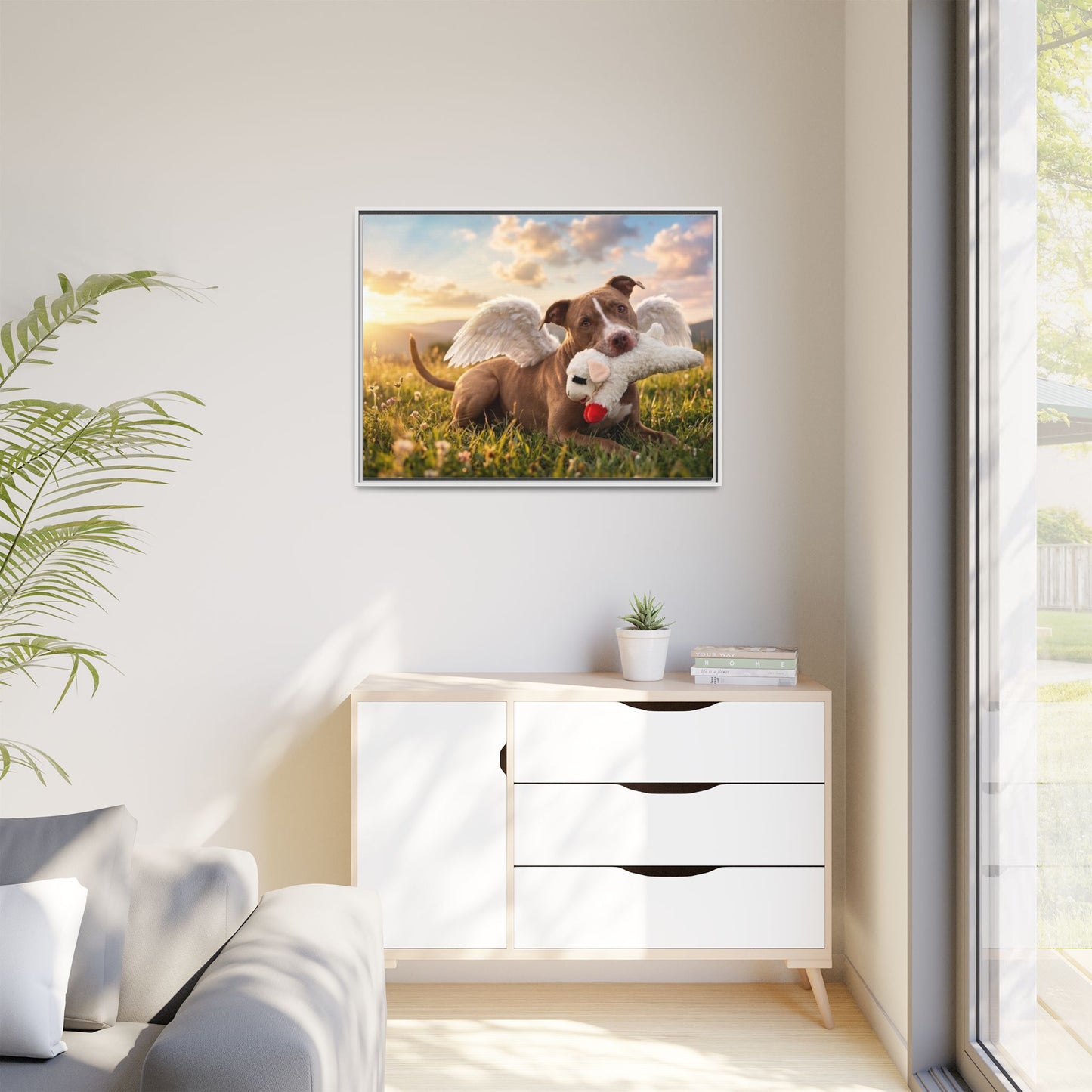 Memorial Pet Photo Canvas — Custom Framed Dog Tribute