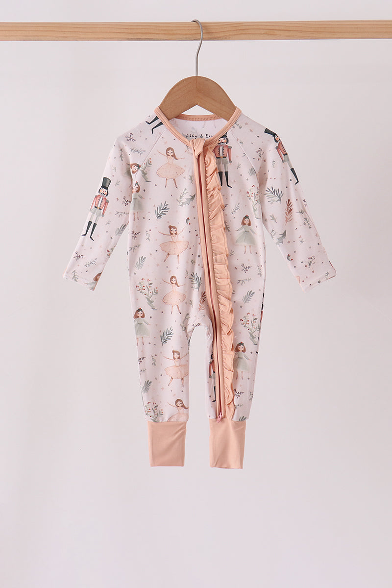 Nutcracker Zip Ruffle Bamboo Romper