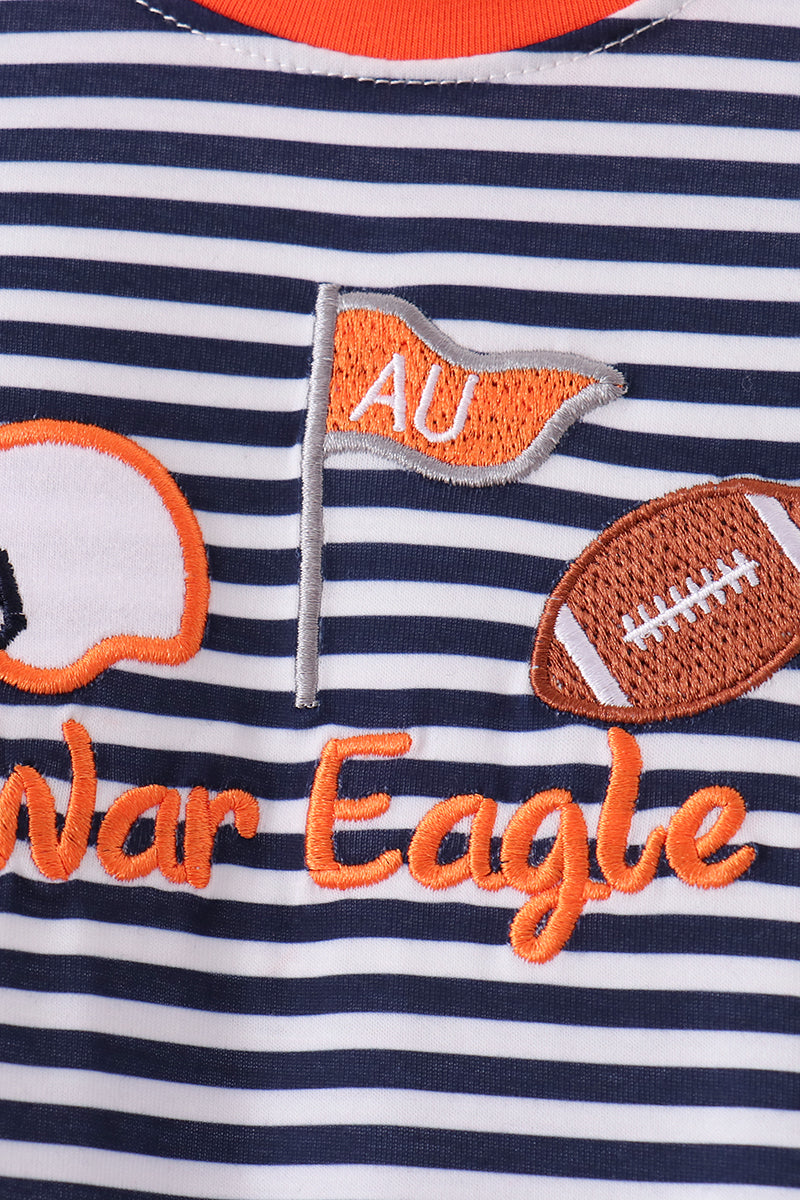 Auburn War Eagle Embroidery Romper