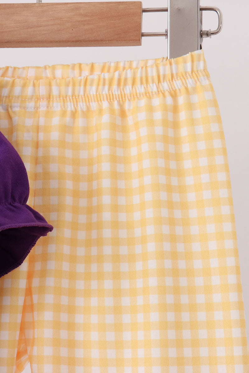 Purple LSU Geaux Tigers Embroidery Pants Set