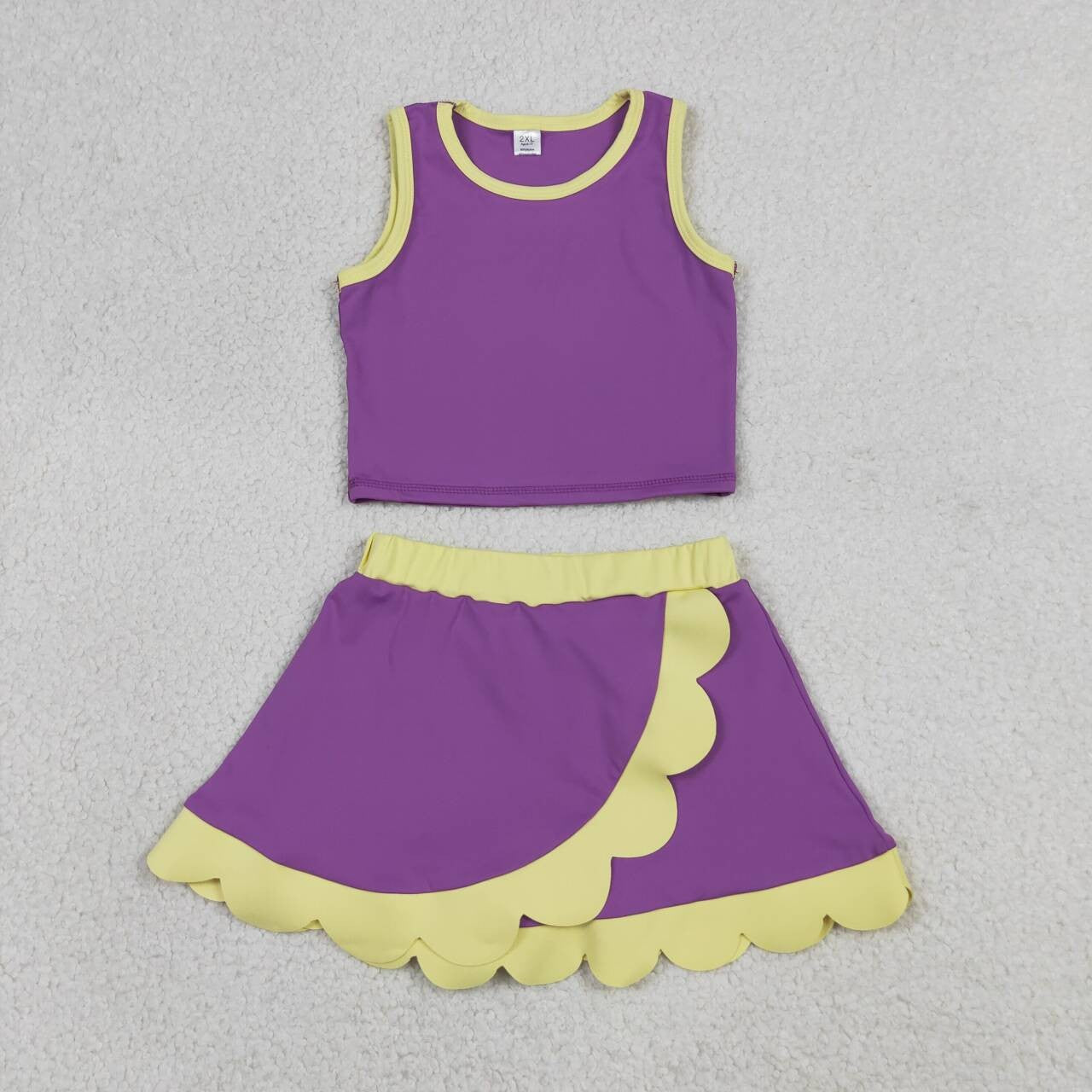 Purple Performance Scalloped Skorts Set
