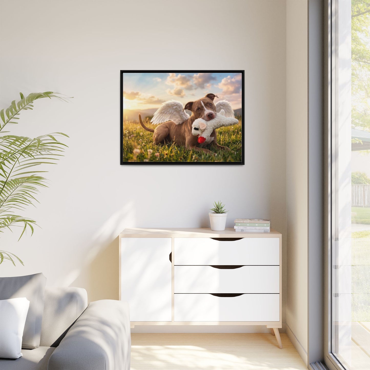 Memorial Pet Photo Canvas — Custom Framed Dog Tribute