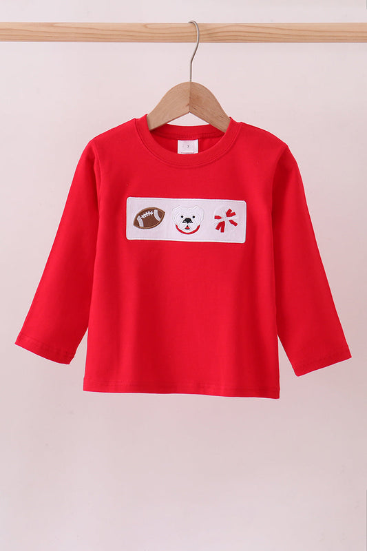 Premium Red Georgia bulldog embroidery top