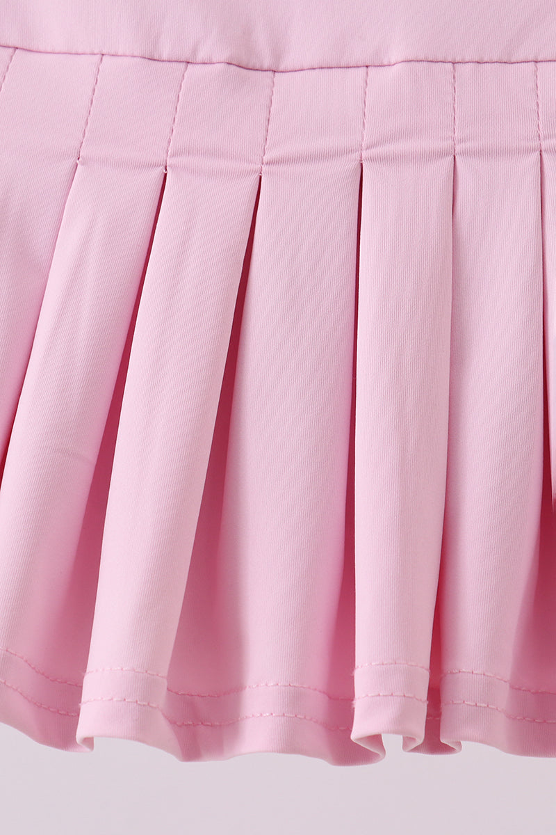 Pink pleated skort