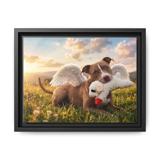 Memorial Pet Photo Canvas — Custom Framed Dog Tribute