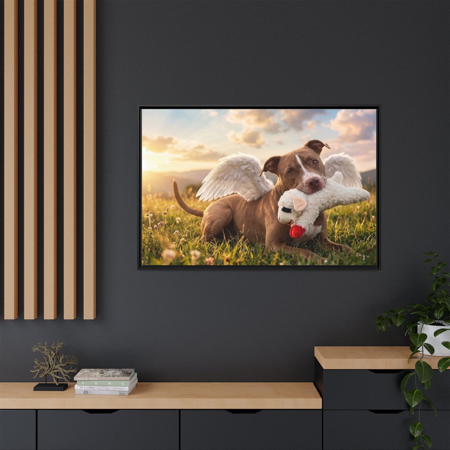Memorial Pet Photo Canvas — Custom Framed Dog Tribute