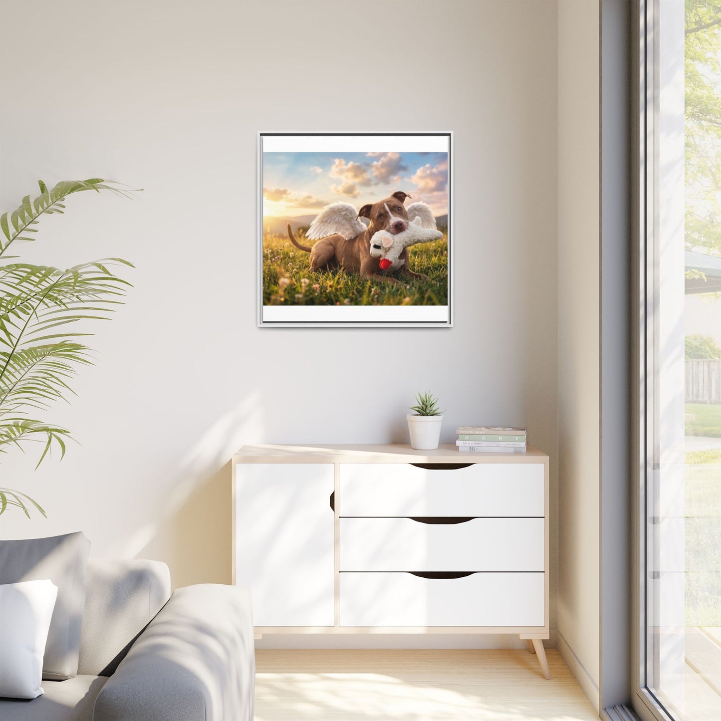 Memorial Pet Photo Canvas — Custom Framed Dog Tribute