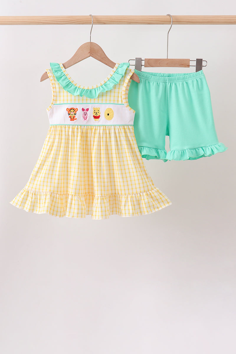 Mustard Honey Bear Embroidered Set