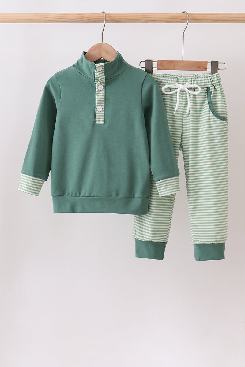 Teal Stripe Jogger Set
