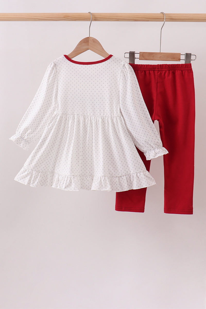 Red Alabama Roll Tide Embroidery Pants Set