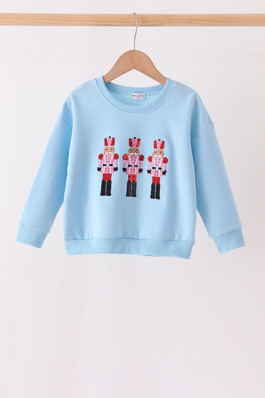 Blue Nutcracker Sequin Top