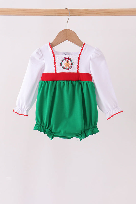 Green Gingerbread Smocked Bubble