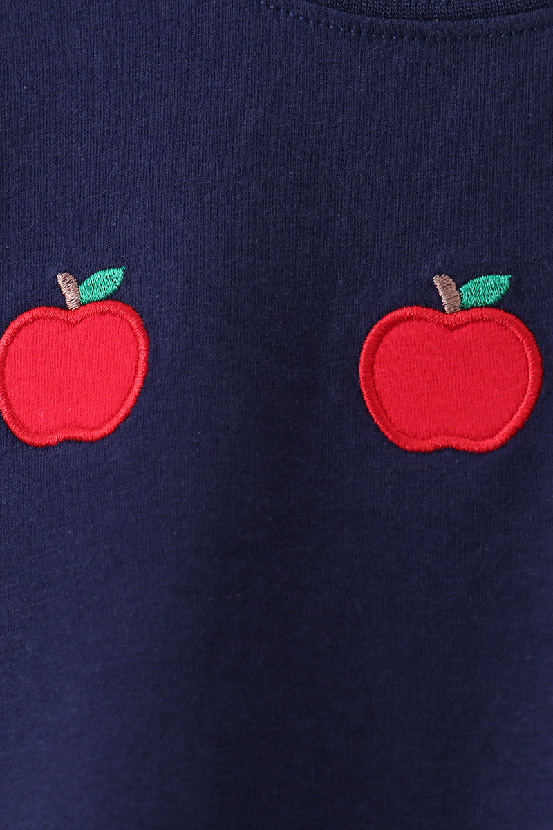 Navy Apple Embroidery Set