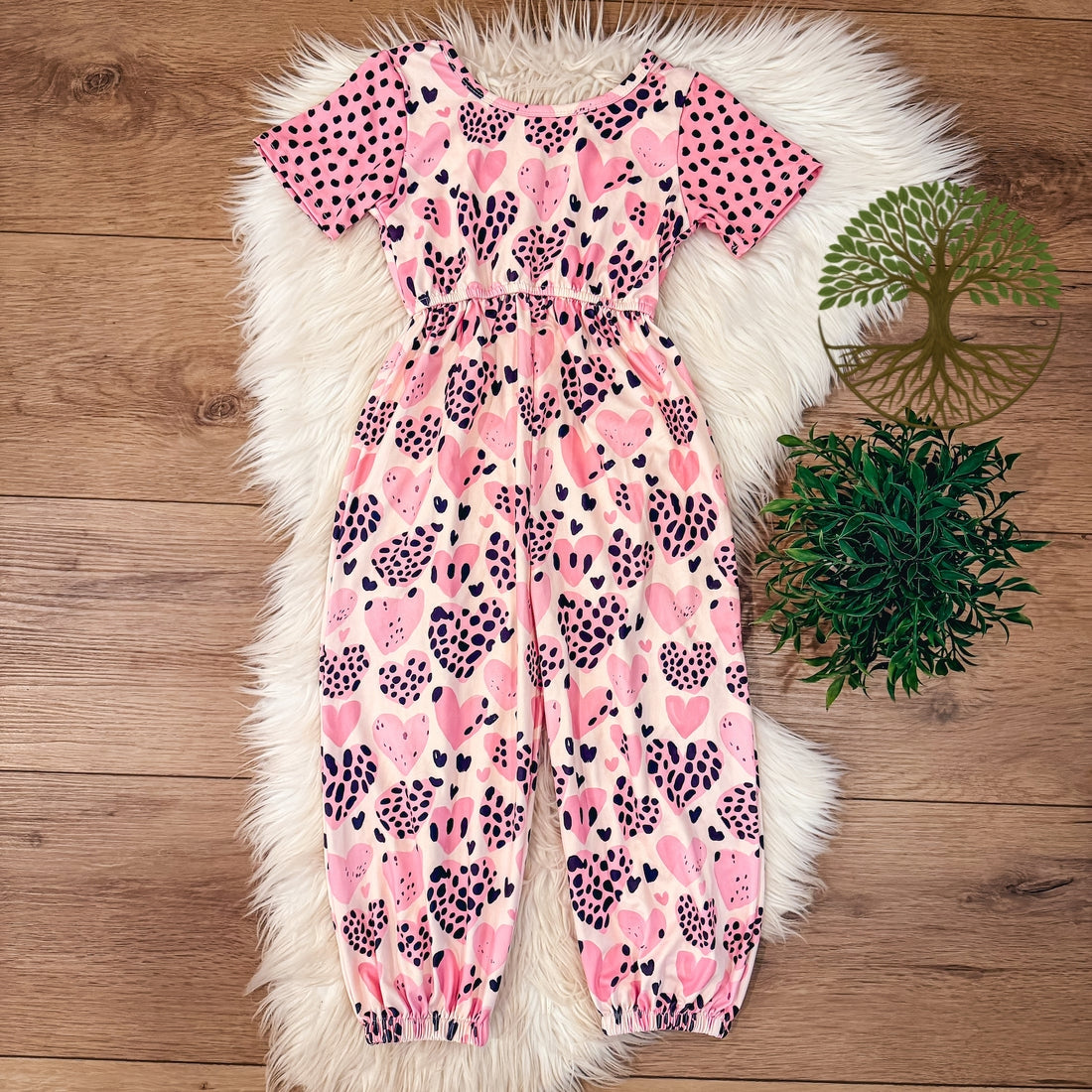 Leopard Hearts Milksilk Jumpsuit