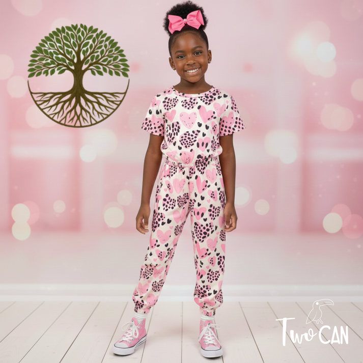 Leopard Hearts Milksilk Jumpsuit